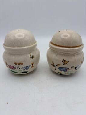 VINTAGE International China SALT & PEPPER SET Heartland Pattern Cottage